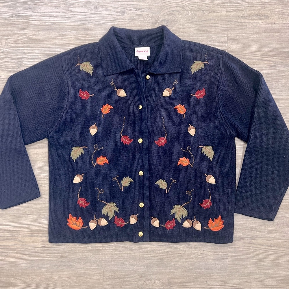 Crystal-Kobe Fall Cardigan Sweater Large